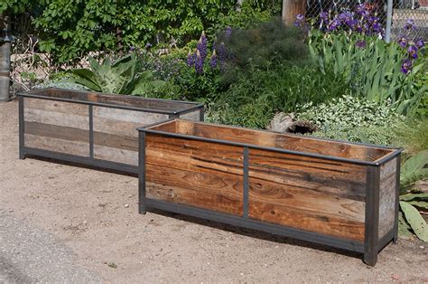 wooden planter box with metal stand|planter boxes near me.